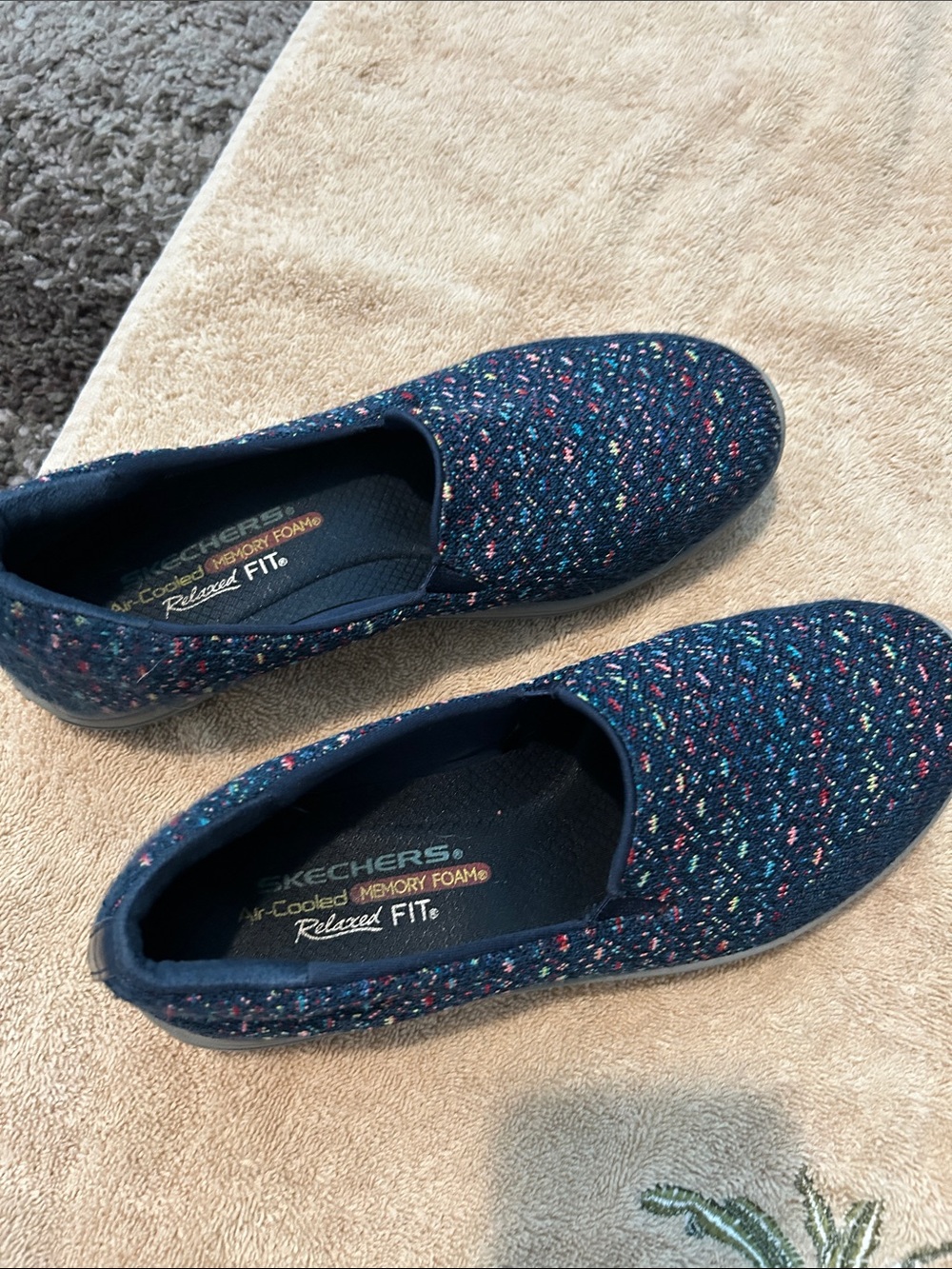 Navy Multi Slip-On Knit Flat Loafer - Picture 3 of 8